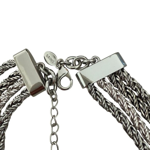 Chico's multichain statement necklace silver tone twisted chain - Picture 3 of 6